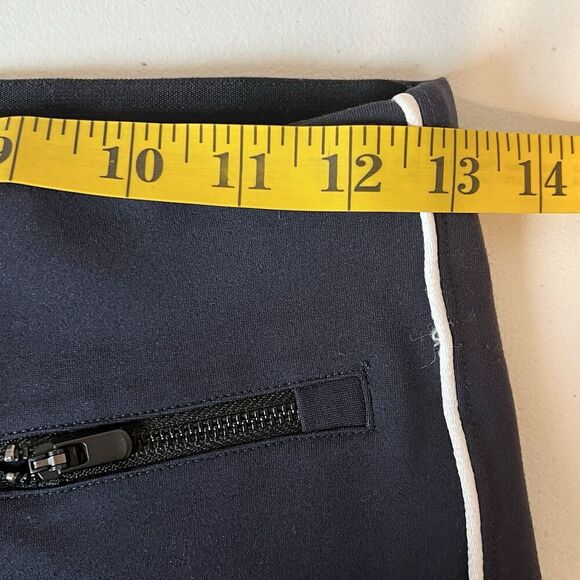 Spanx Ankle Piped Skinny Perfect Pants Womens Medium Navy Ponte Shaping - Picture 8 of 9